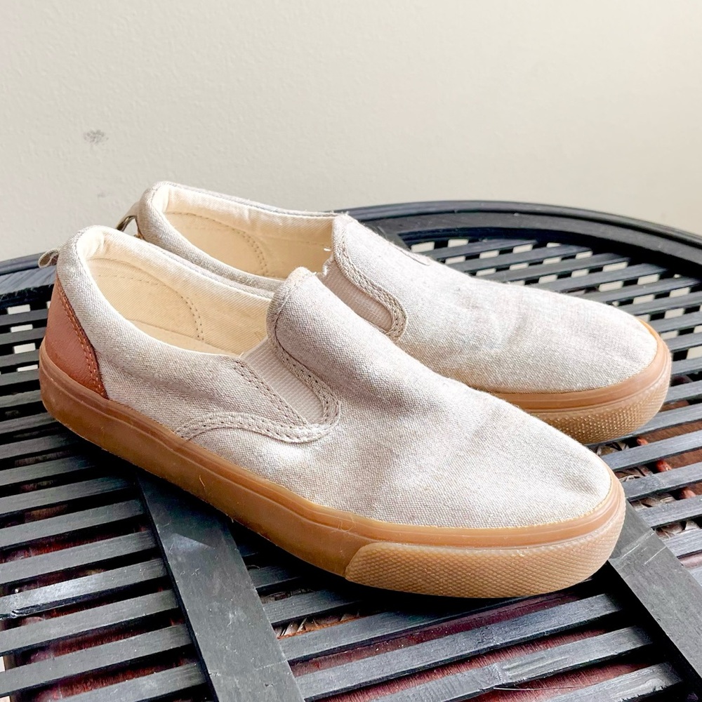 Old Navy Oatmeal Tan Denim Style Slip Ons